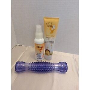 Avon Footworks Cooling Foot Spray, Exfoliating Scrub and Massaging foot roller